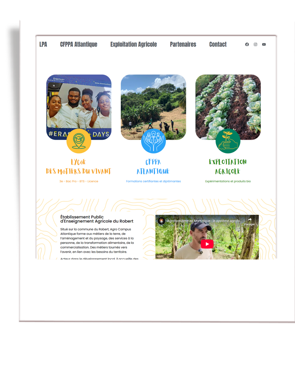 Refonte du site agro campus atlantique en Martinique