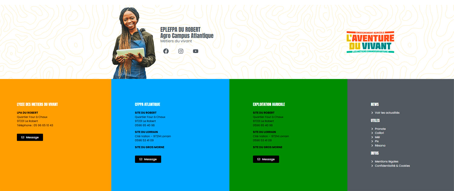 Refonte du site agro campus atlantique en Martinique