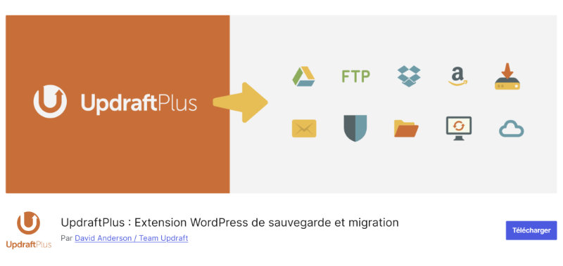 7 plugins indispensables pour un site WordPress - UpdraftPlus